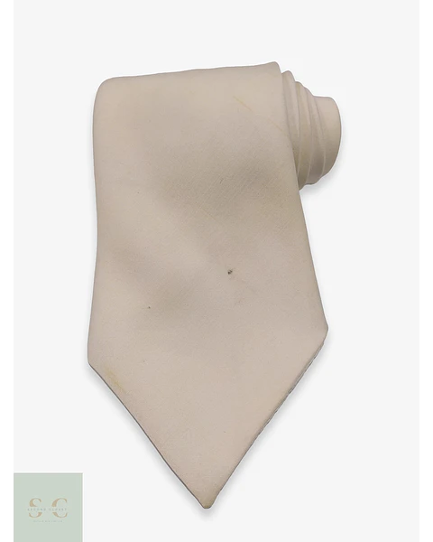 Corbata Vintage Crema en Mezcla Lana Virgen y Diolen