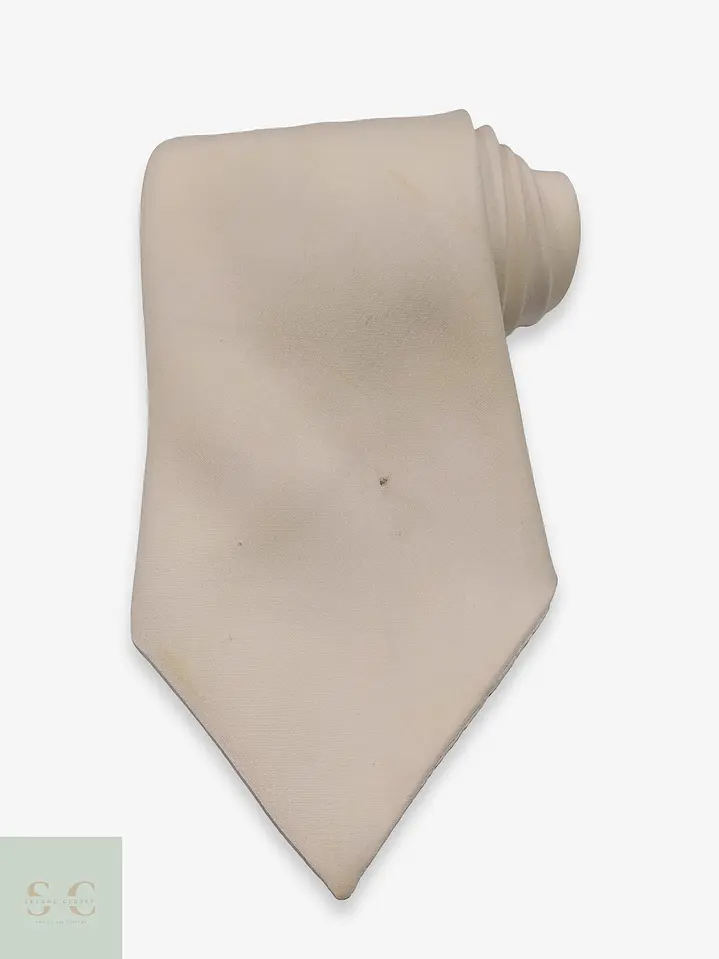 Corbata Vintage Crema en Mezcla Lana Virgen y Diolen 1