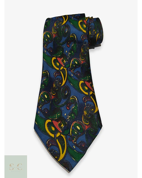 Corbata Vintage con Patrón Paisley Artístico Multicolor