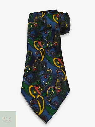Corbata Vintage con Patrón Paisley Artístico Multicolor