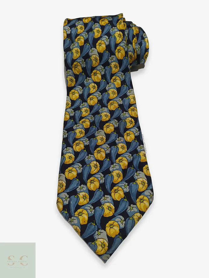 Corbata de Seda Natural Daniels & Korff con Estampado Temático de Pimientos 1