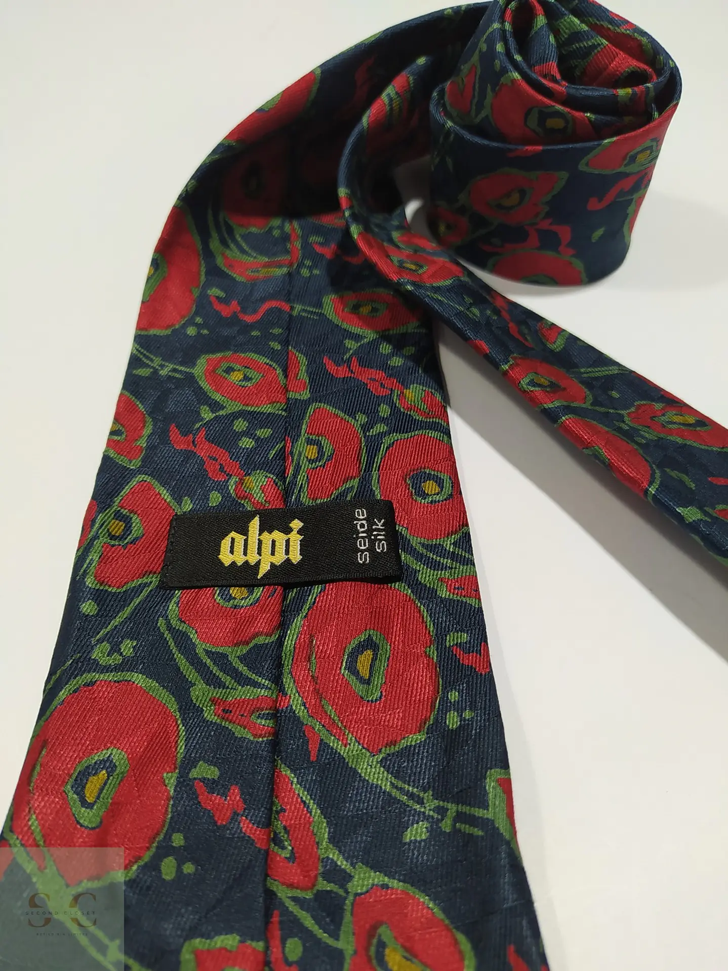 Corbata Vintage de Seda con Motivo Floral Artístico Alpi 2