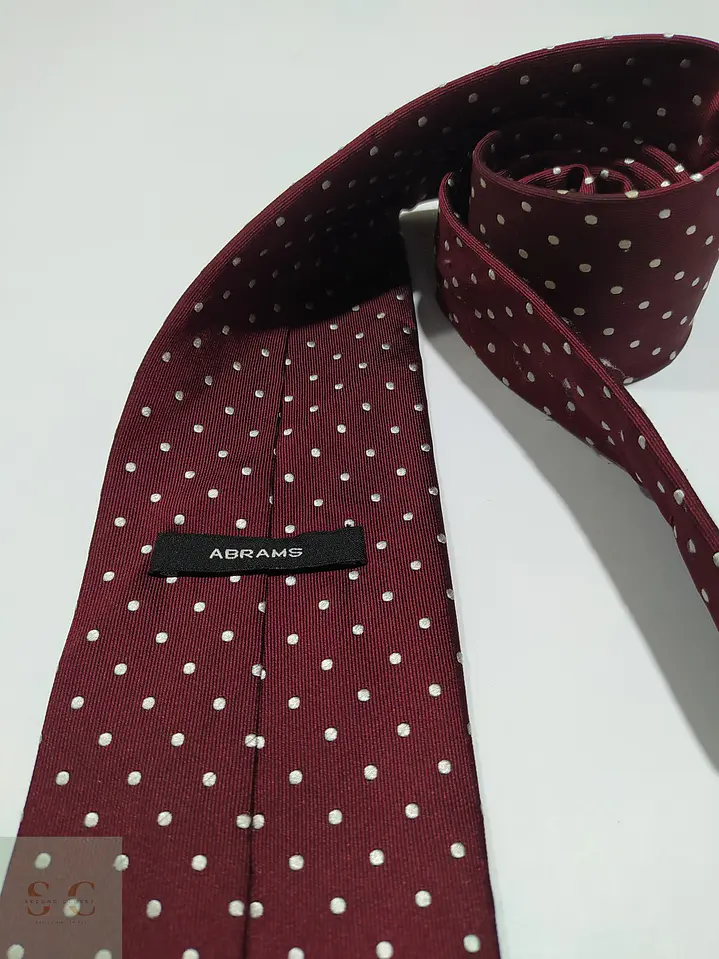 Corbata de Seda a Lunares Burdeo Abrams 2