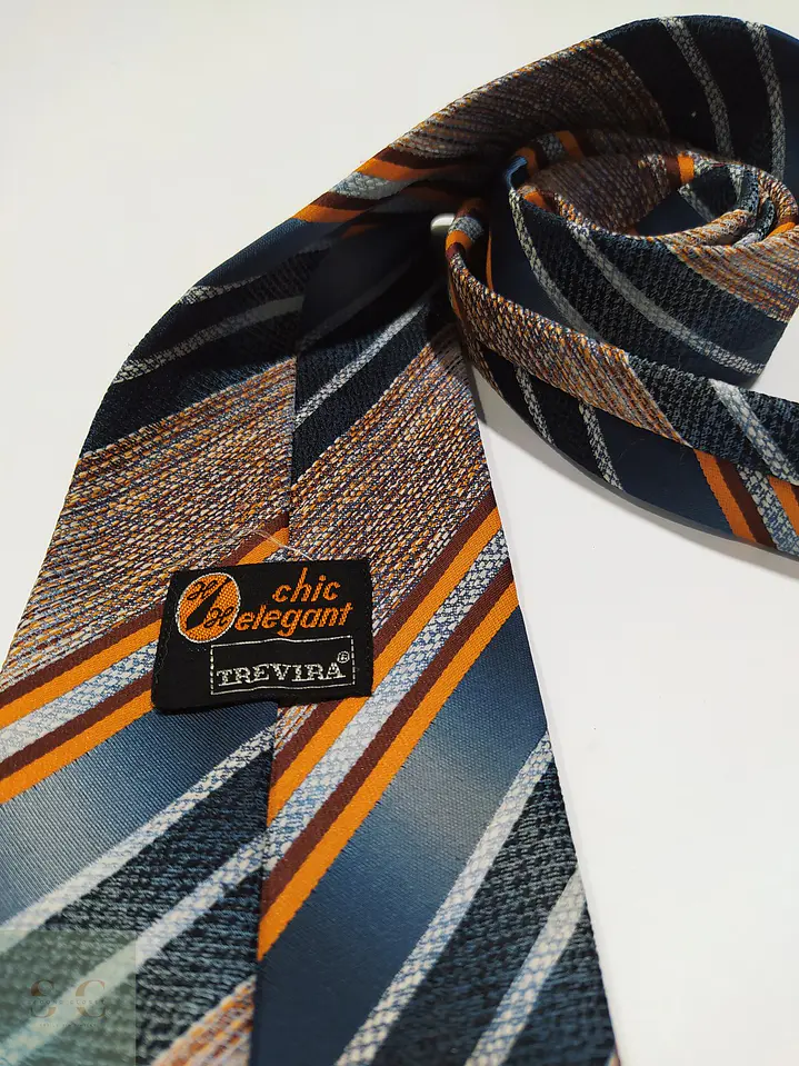 Corbata Vintage a Rayas Diagonales Chic Elegant Trevira 2