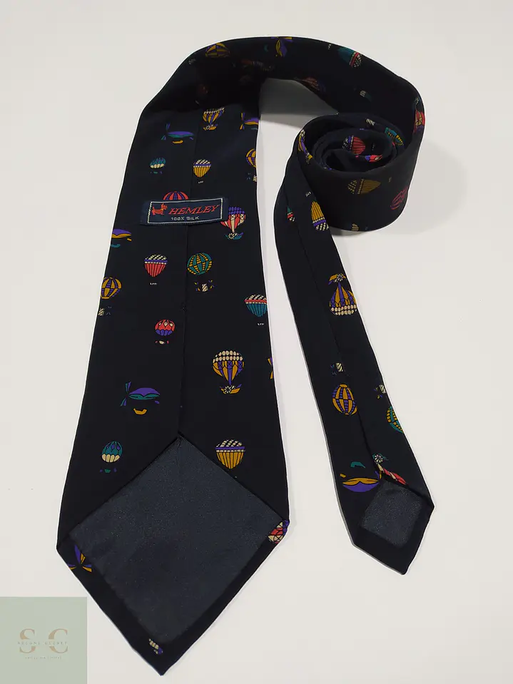 Corbata de Seda Hemley con Motivo de Globos Aerostáticos 3