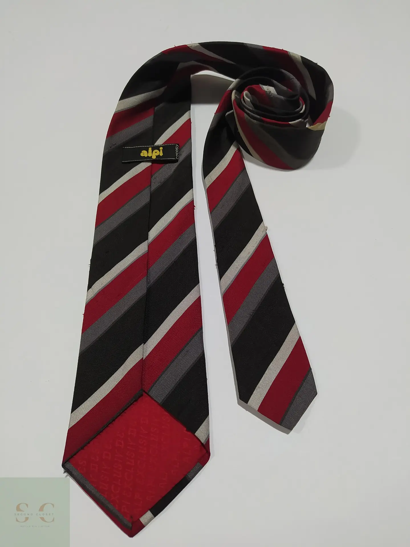 Corbata de Seda a Rayas Regimental Alpi 3