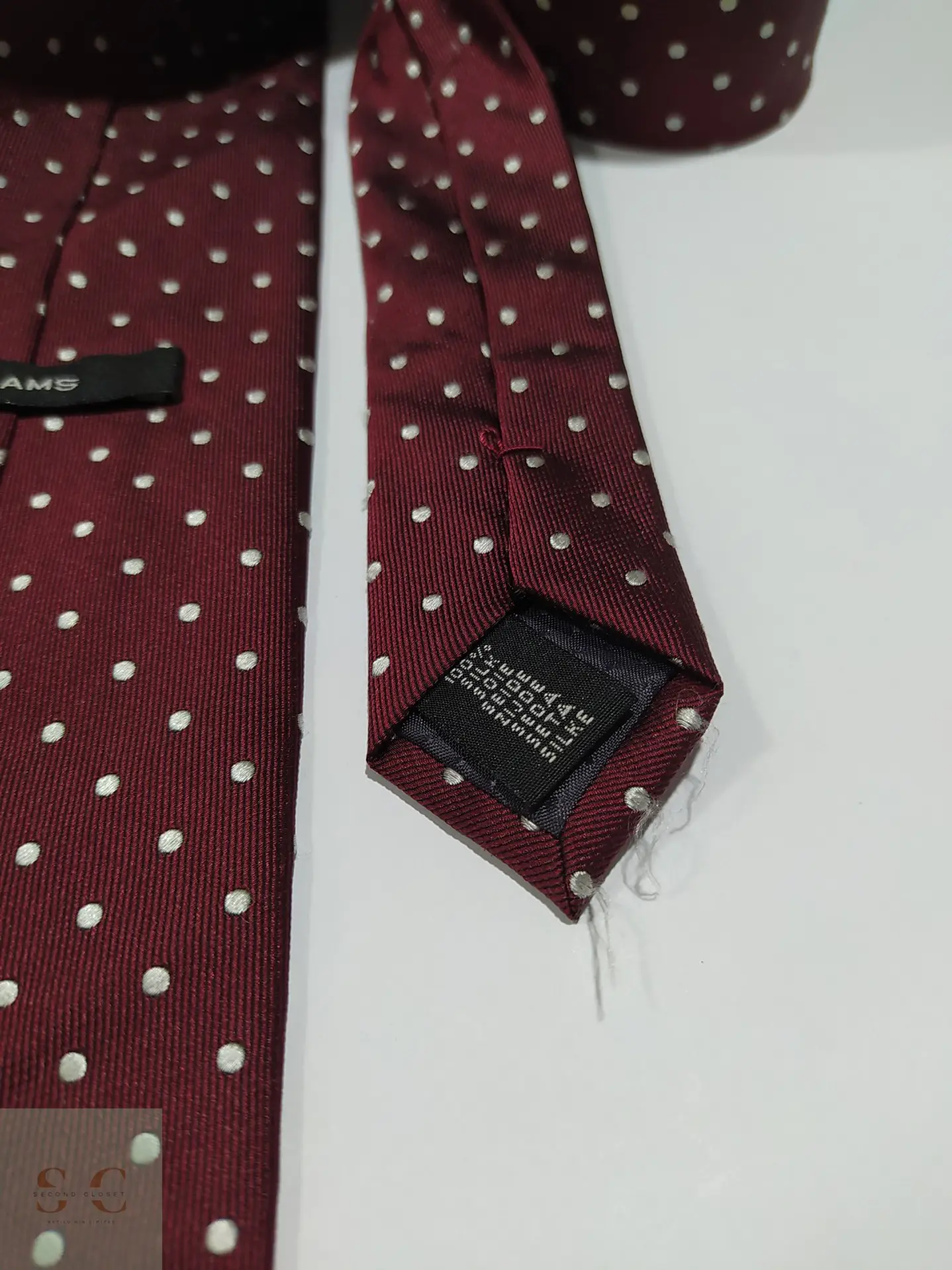 Corbata de Seda a Lunares Burdeo Abrams 3