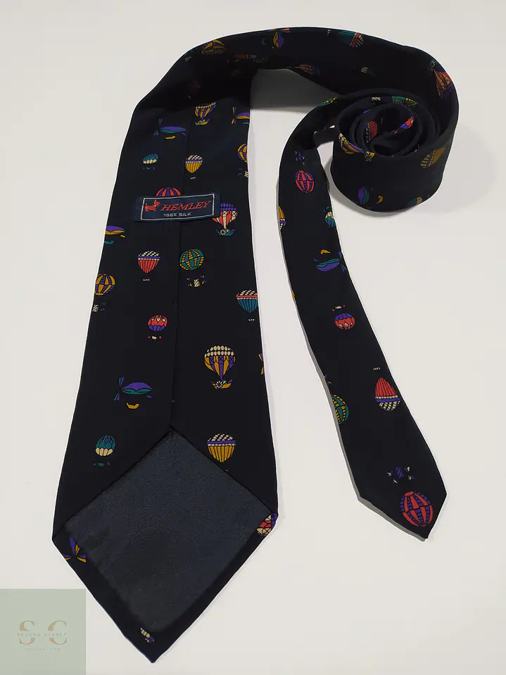 Corbata de Seda Hemley con Motivo de Globos Aerostáticos 4
