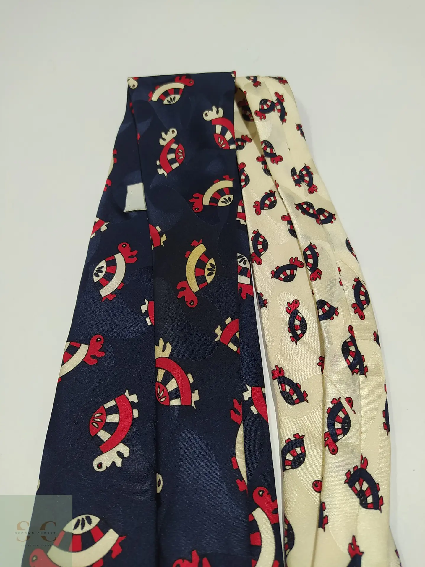 Corbata de Seda Estampada con Motivo de Tortugas Monti Cravatte 4