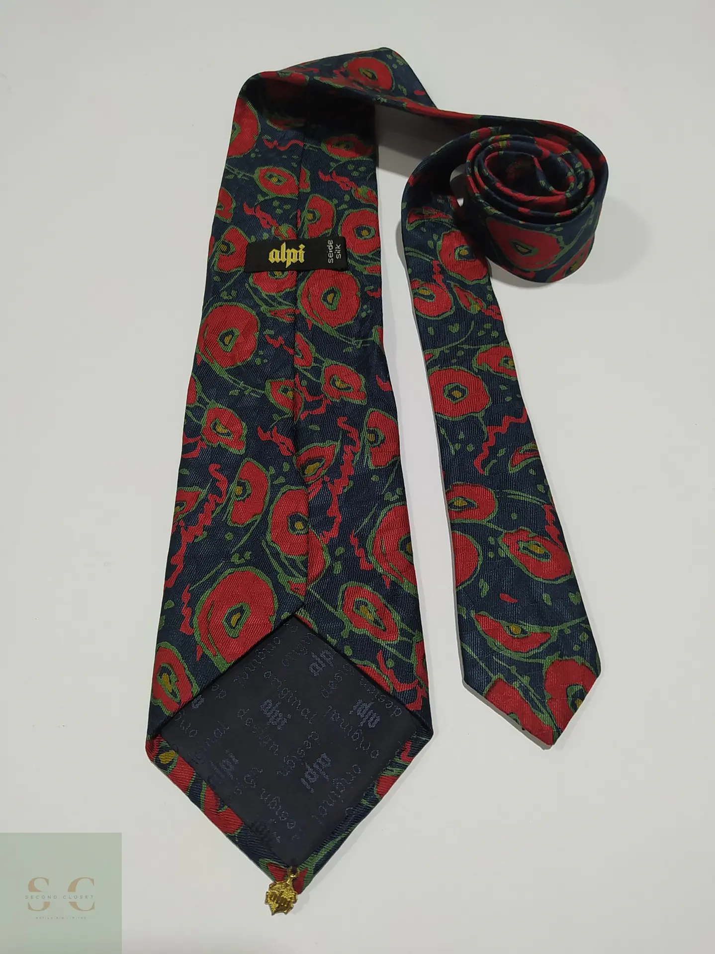 Corbata Vintage de Seda con Motivo Floral Artístico Alpi 4