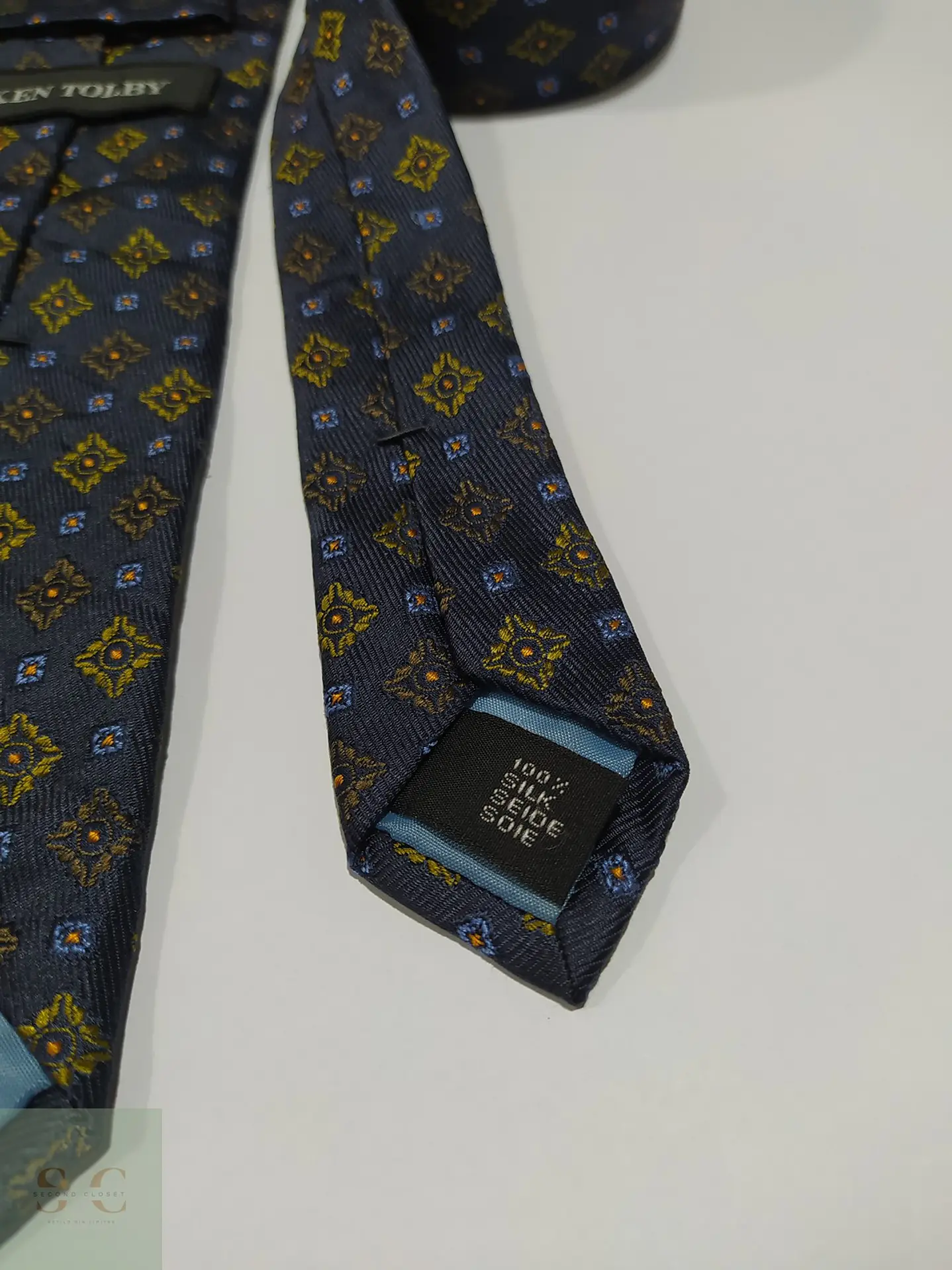 Corbata de Seda a Micropatrón Geométrico Ken Tolby 3