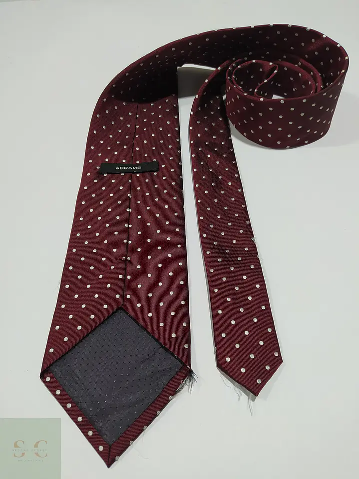Corbata de Seda a Lunares Burdeo Abrams 4