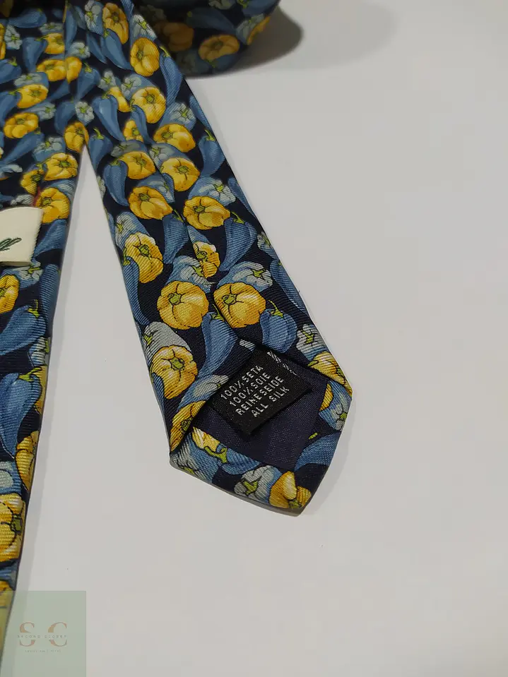 Corbata de Seda Natural Daniels & Korff con Estampado Temático de Pimientos 3