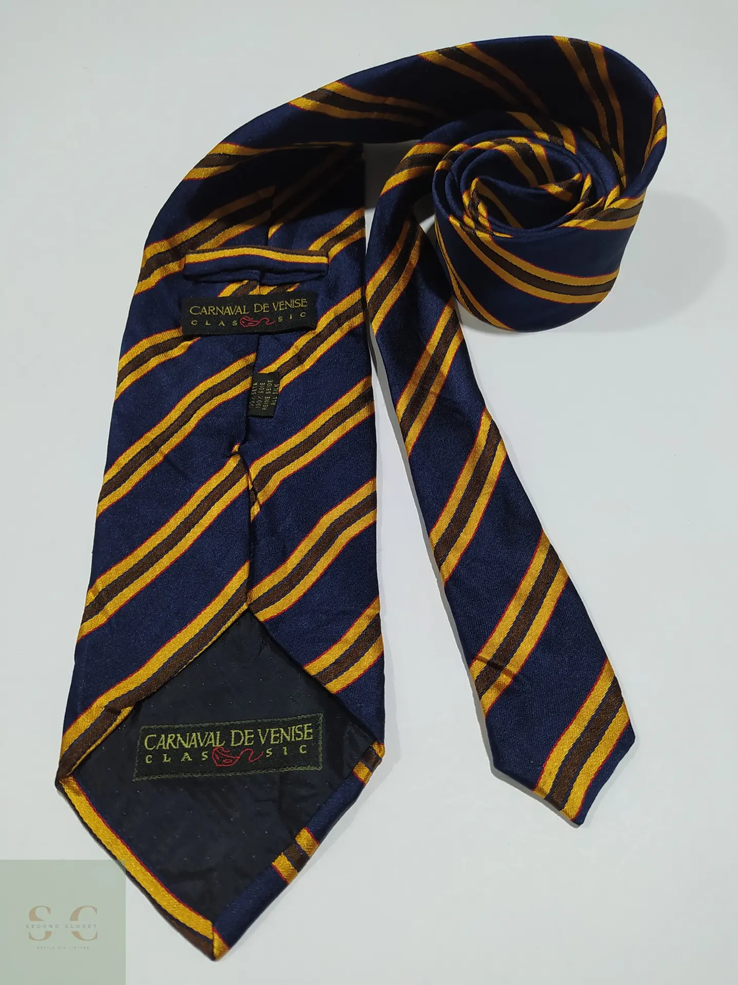 Corbata de Seda a Rayas Regimental Carnaval de Venise Classic 4
