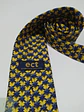 Corbata de Seda Amarilla con Micropatrón Geométrico Azul ect - Miniatura 2