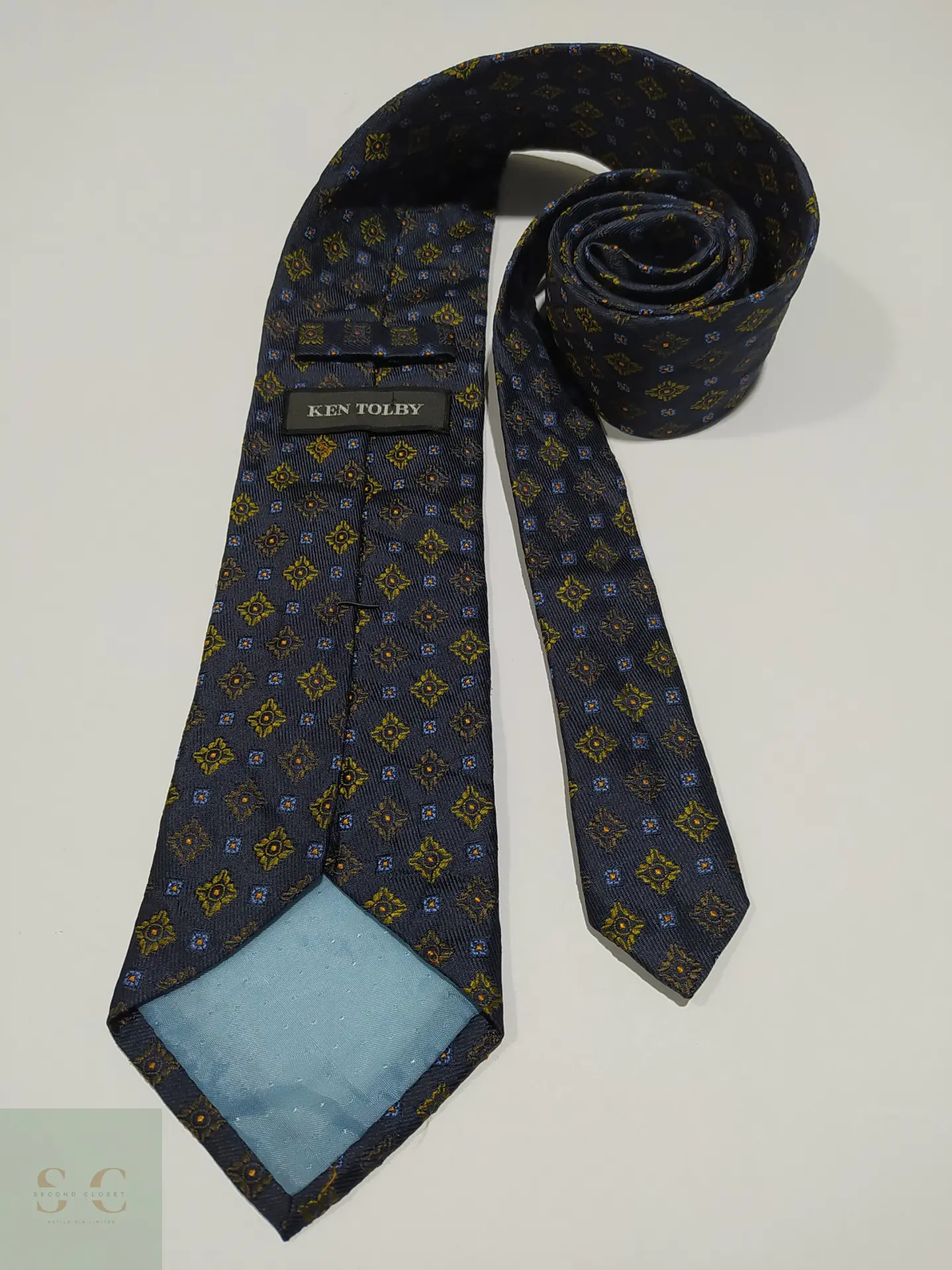 Corbata de Seda a Micropatrón Geométrico Ken Tolby 4