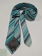 Corbata de Seda a Rayas Regimental Tailor & Son - Turquesa y Azul - Miniatura 4