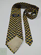 Corbata de Seda Amarilla con Micropatrón Geométrico Azul ect - Miniatura 4