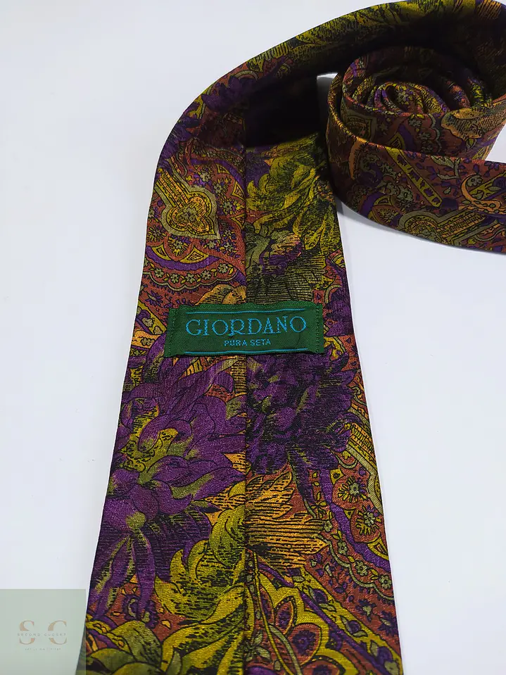 Corbata de Seda Paisley Botánico Giordano 2