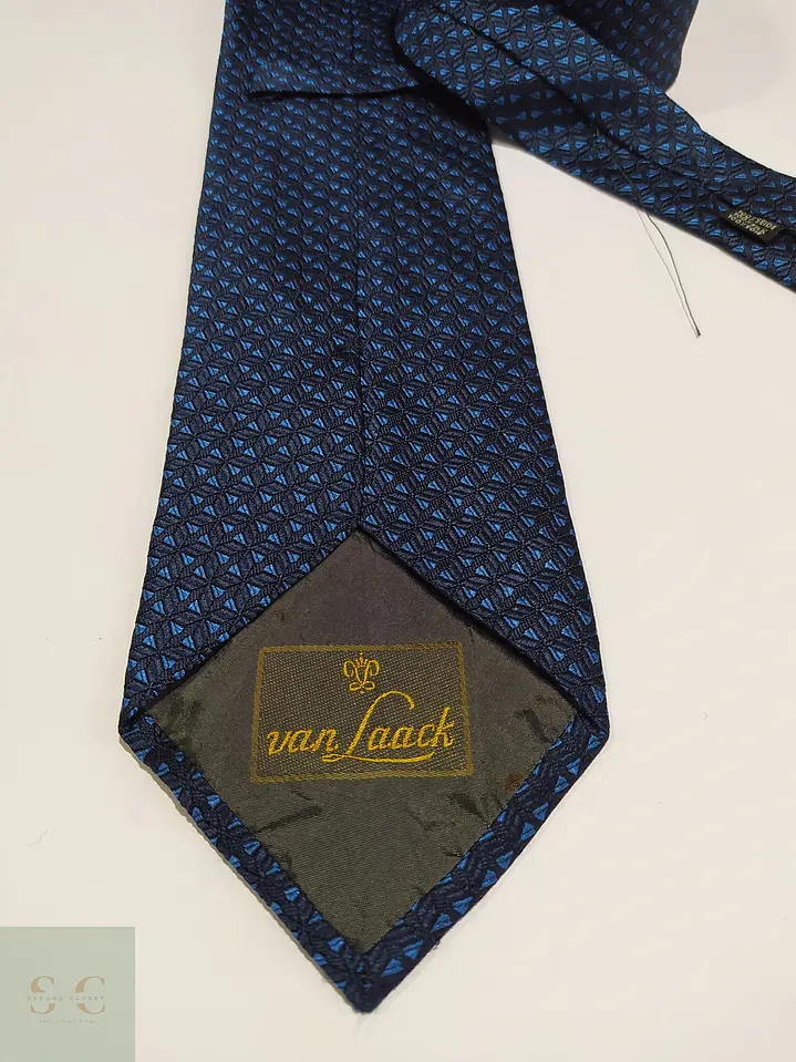 Corbata de Seda Micropatrón Azul van Laack 2