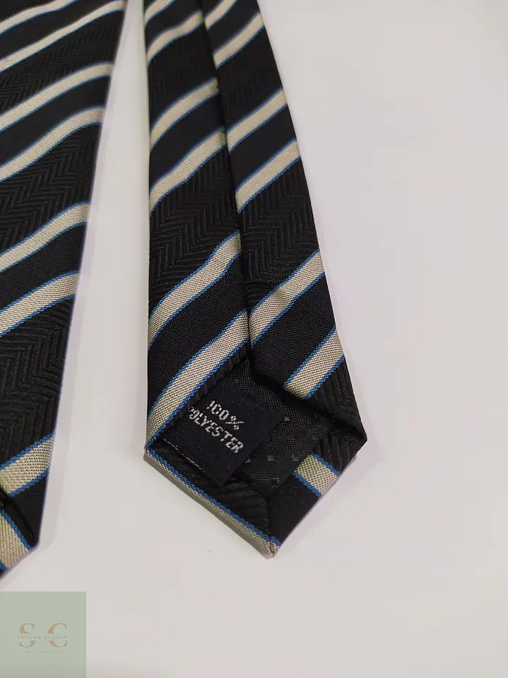 Corbata a Rayas Regimental con Textura Espina de Pescado 2