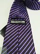 Corbata de Seda a Rayas Diagonales Morado y Negro Via Marenzo Milano - Miniatura 2