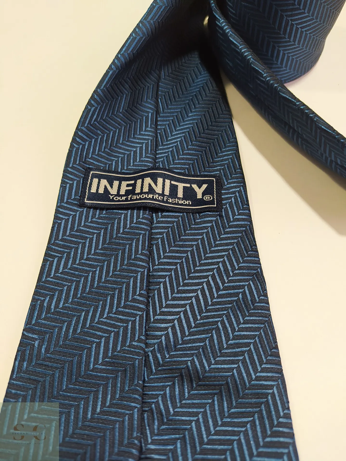 Corbata Azul Marino con Patrón de Espiga Infinity 2