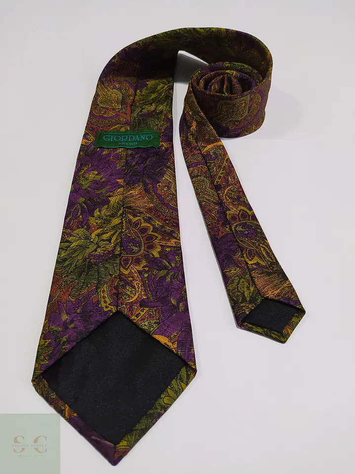 Corbata de Seda Paisley Botánico Giordano 3