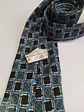 Corbata Vintage con Micropatrón Geométrico Azul y Negro - Miniatura 3