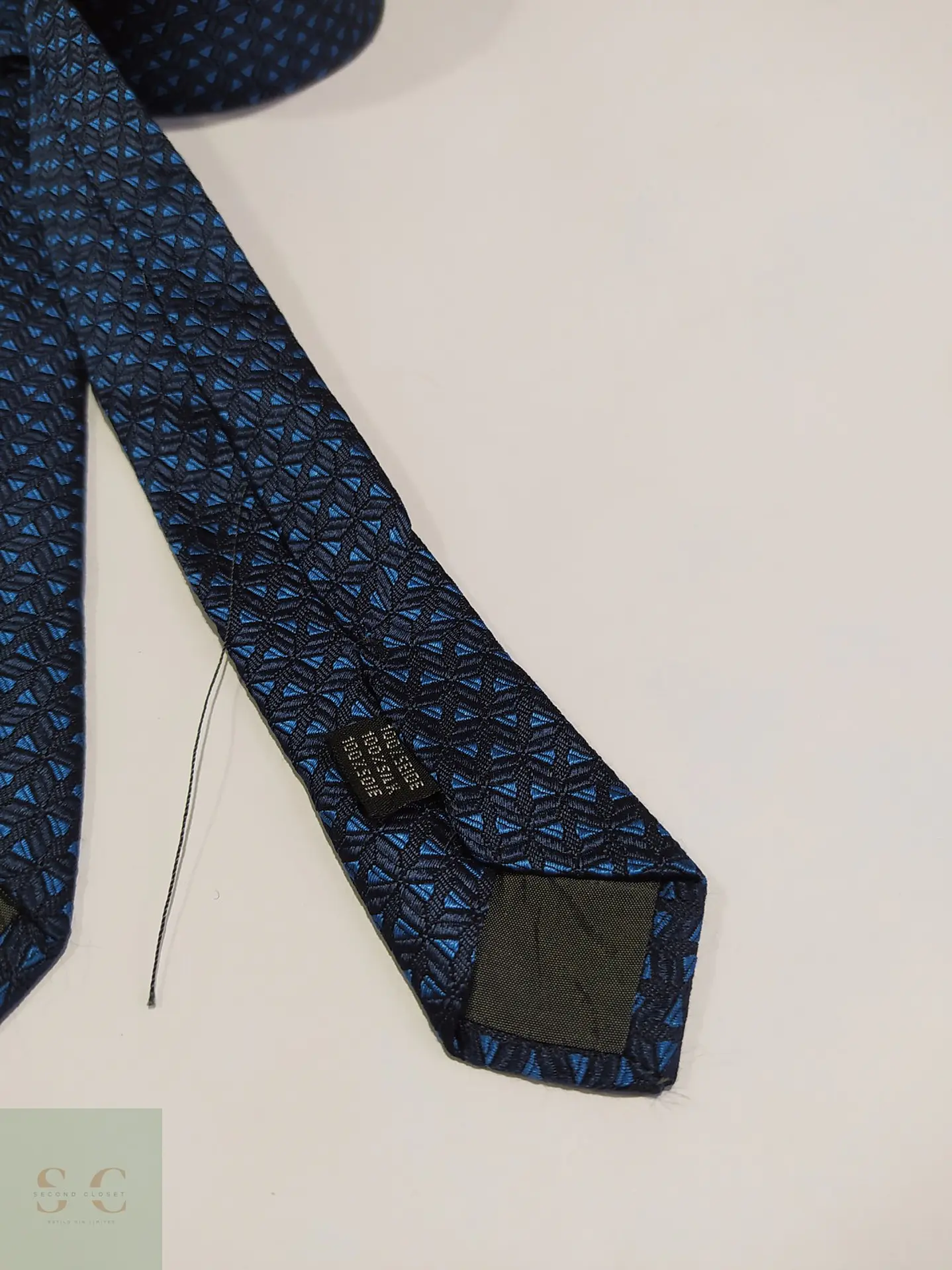 Corbata de Seda Micropatrón Azul van Laack 3