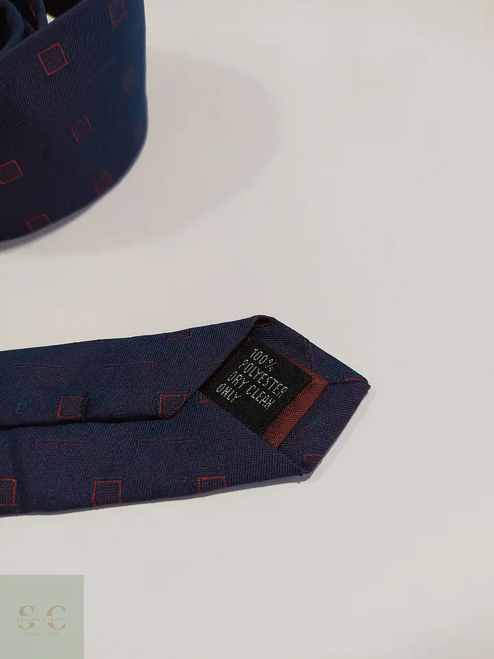 Corbata Azul Marino con Micropatrón Geométrico Orrera 3