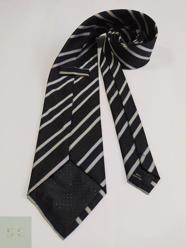Corbata a Rayas Regimental con Textura Espina de Pescado 3