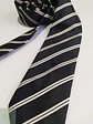 Corbata C&A a Rayas Diagonales Regimental Blanco y Negro - Miniatura 4