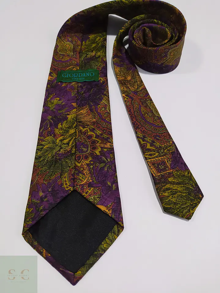 Corbata de Seda Paisley Botánico Giordano 4