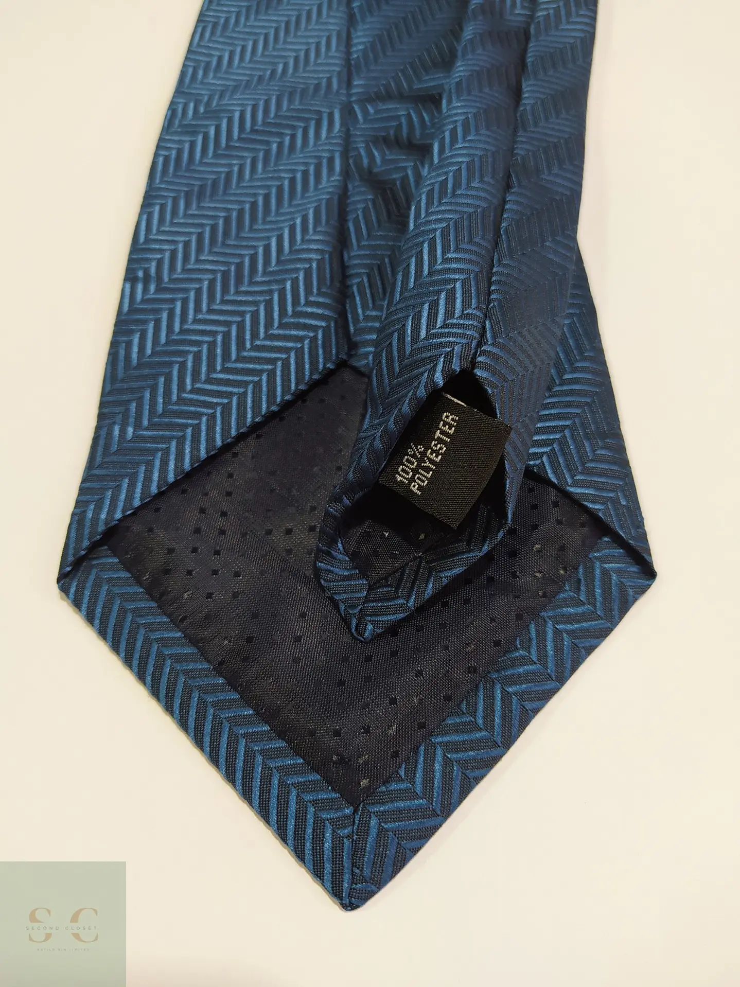 Corbata Azul Marino con Patrón de Espiga Infinity 3