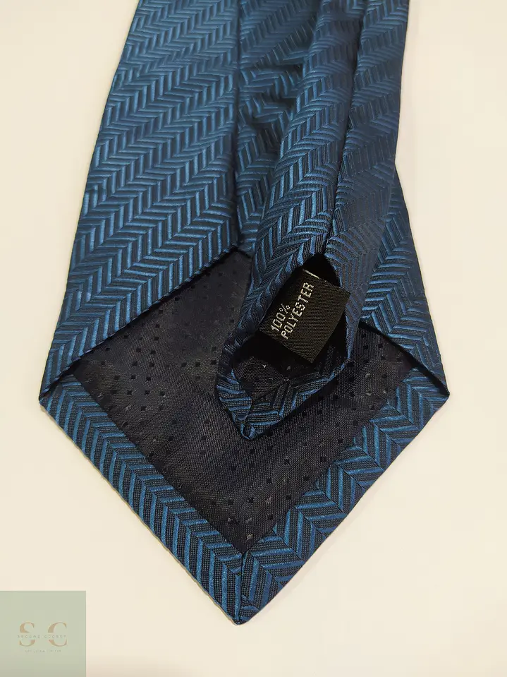 Corbata Azul Marino con Patrón de Espiga Infinity 3