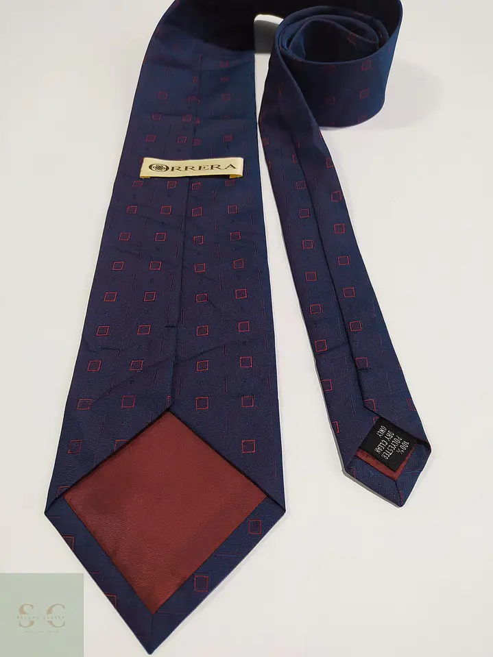 Corbata Azul Marino con Micropatrón Geométrico Orrera 4