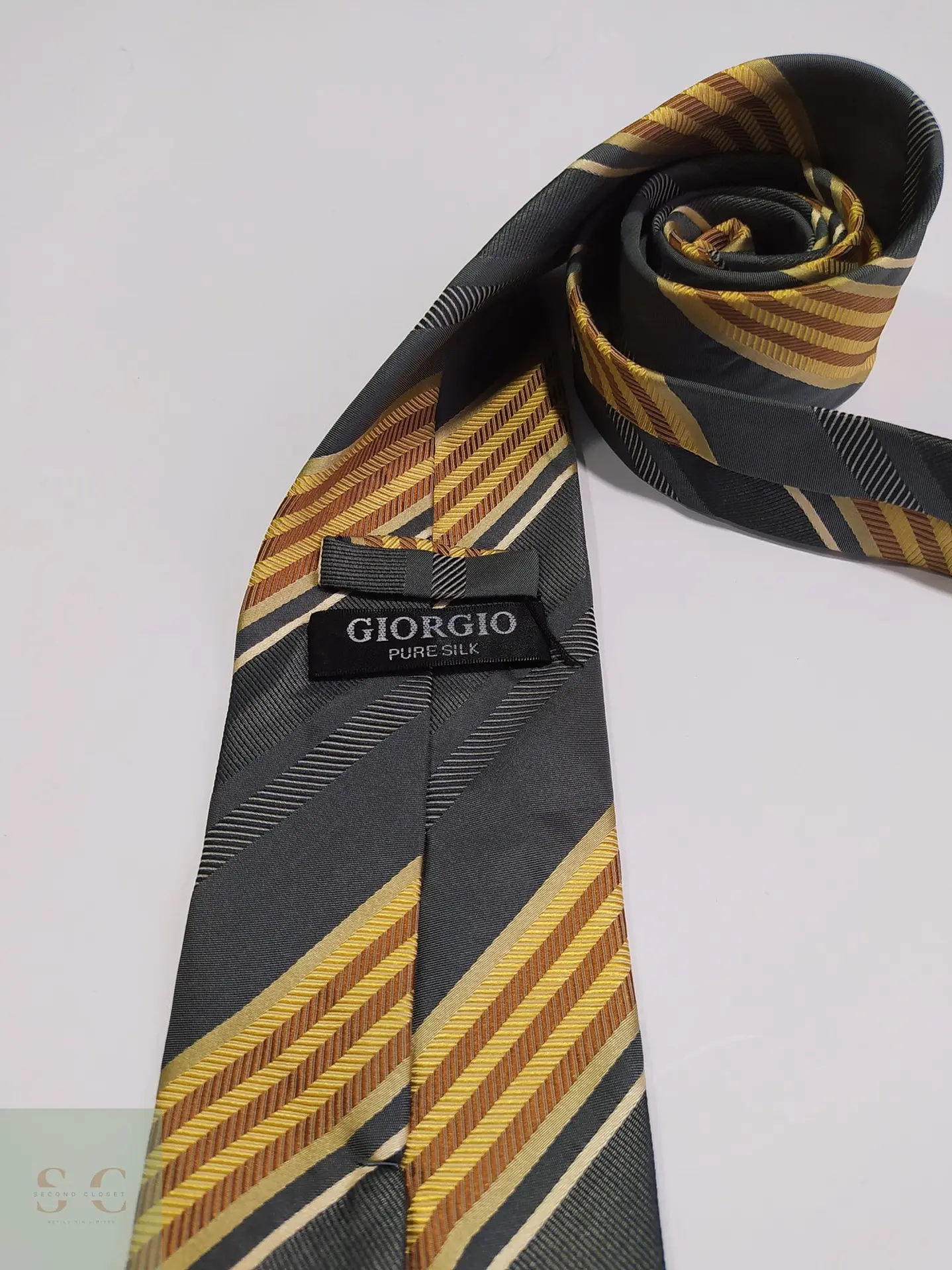 Corbata de Seda a Rayas Regimental GIORGIO Pure Silk 2