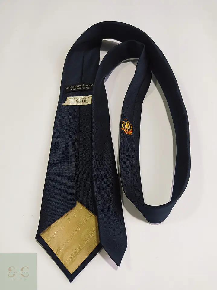 Corbata Azul Marino Vintage Anglo-Continental 'CMB Antwerpen' 4