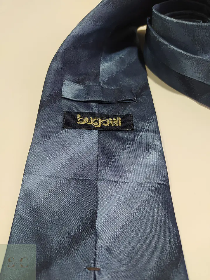 Corbata de Seda Azul Marino Jacquard Bugatti 2