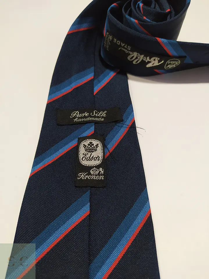 Corbata de Seda a Rayas Regimental Edsor Kronen Handmade 2