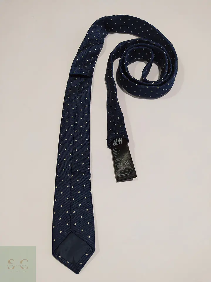 Corbata Azul Marino con Micro Lunares H&M 2
