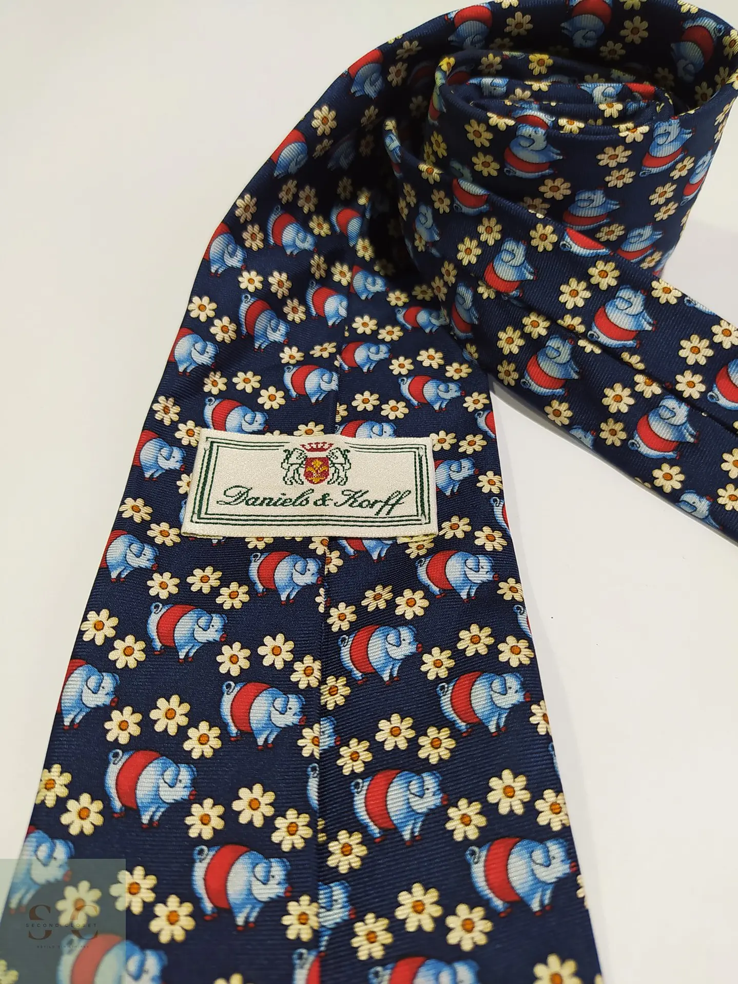 Corbata de Seda Daniels & Korff Estampado Novelty Cerditos y Flores 2