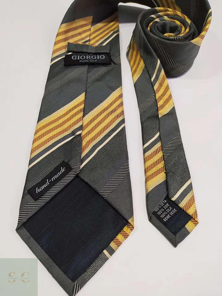 Corbata de Seda a Rayas Regimental GIORGIO Pure Silk 3