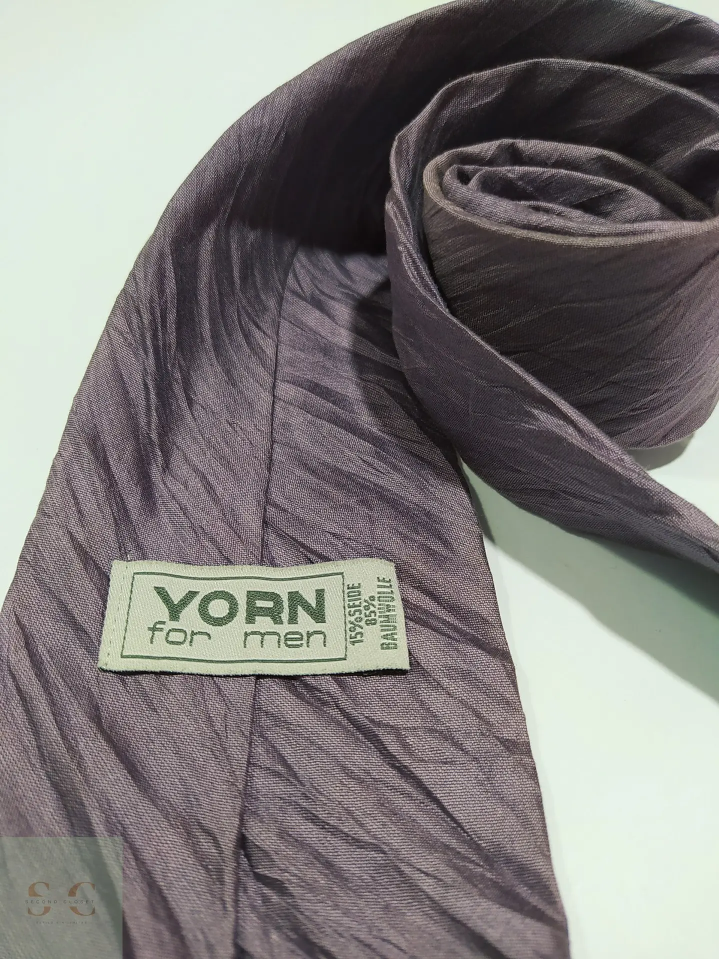 Corbata Texturizada Morado Berenjena Yorn for Men 2