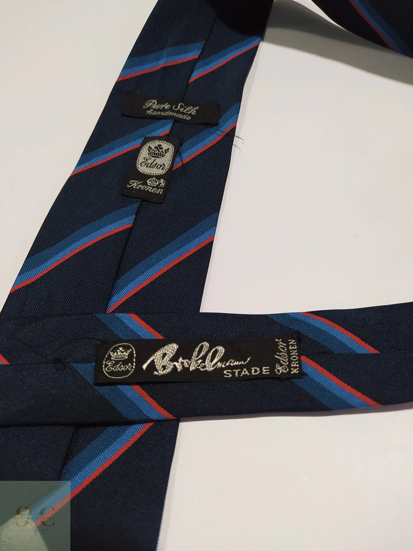 Corbata de Seda a Rayas Regimental Edsor Kronen Handmade 3