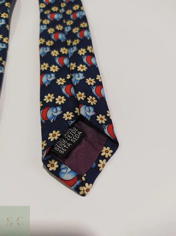 Corbata de Seda Daniels & Korff Estampado Novelty Cerditos y Flores 3