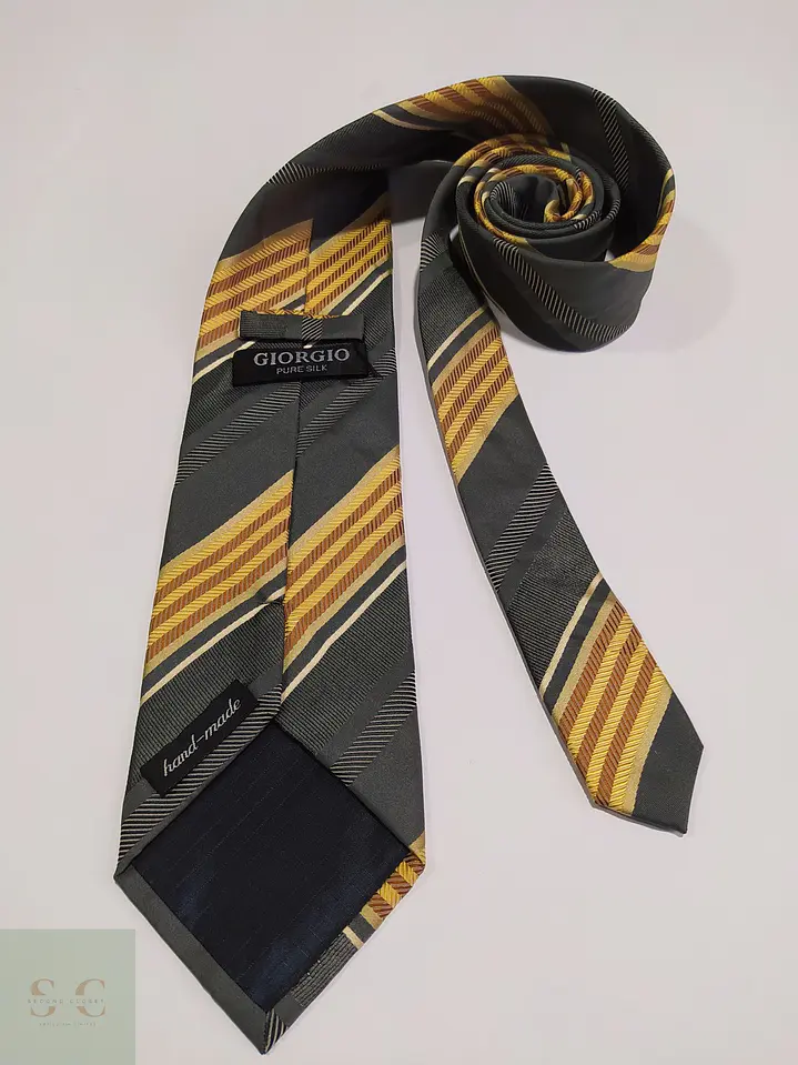 Corbata de Seda a Rayas Regimental GIORGIO Pure Silk 4
