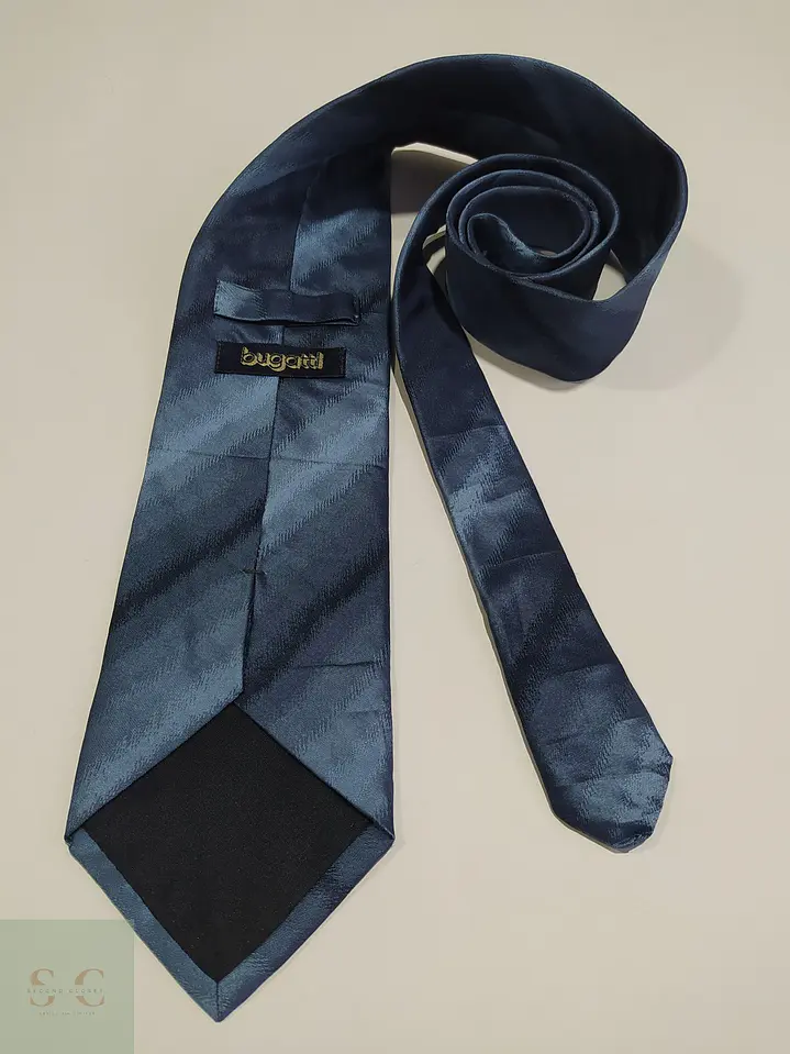 Corbata de Seda Azul Marino Jacquard Bugatti 4