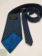 Corbata Vintage Commodore con Micropatrón Geométrico Azul - Miniatura 3
